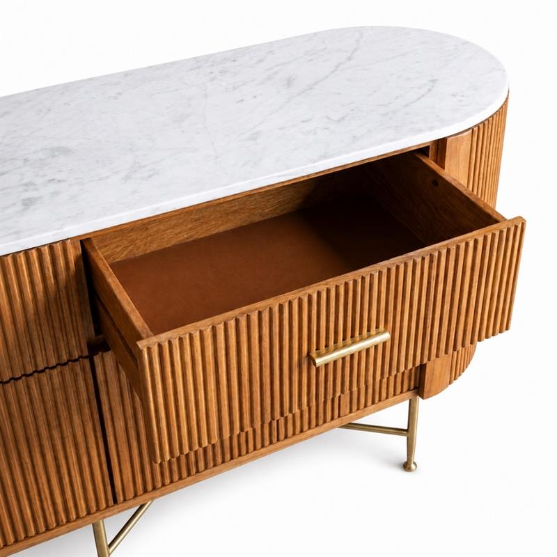 Credenza con top marmo 143x50x85 cm - Mulan