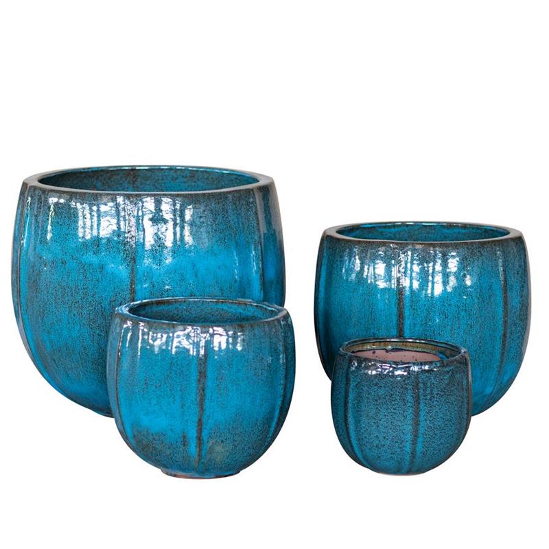 VASO SANTORINI 21*19 TURCHESE