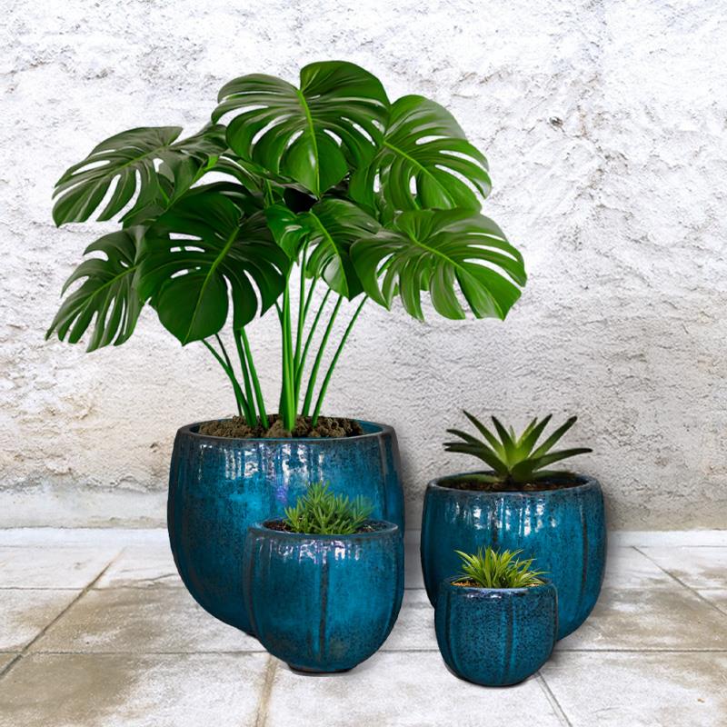 VASO SANTORINI 21*19 TURCHESE