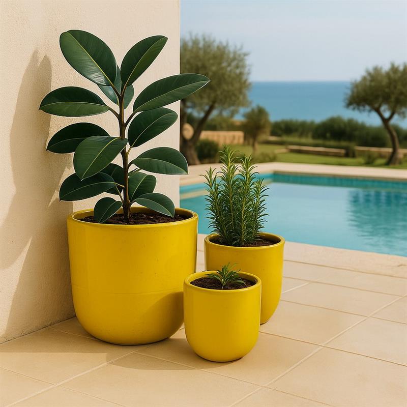 VASO CORFU 22*22 GIALLO