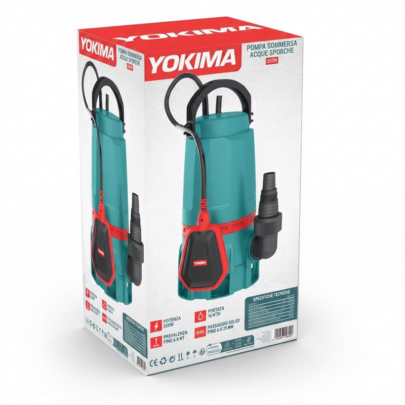 YOKIMA POMPA SOMMERSA ACQUE SPORCHE 550W