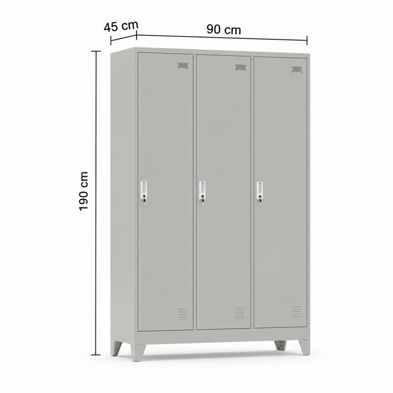 YUMI ARMADIO 3/A 90X45X190 CM GRIGIO
