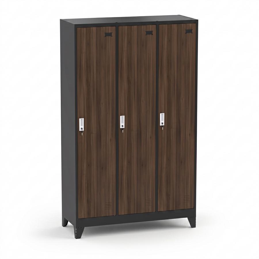 YUMI ARMADIO 3/A 90X45X190 CM NOCE/NERO