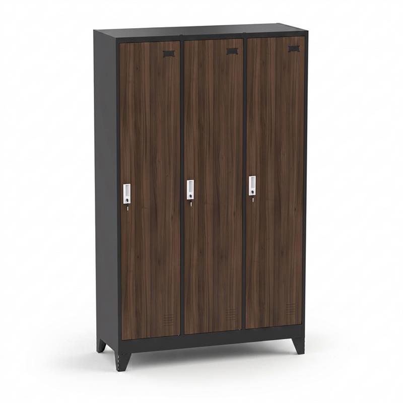 YUMI ARMADIO 3/A 90X45X190 CM NOCE/NERO