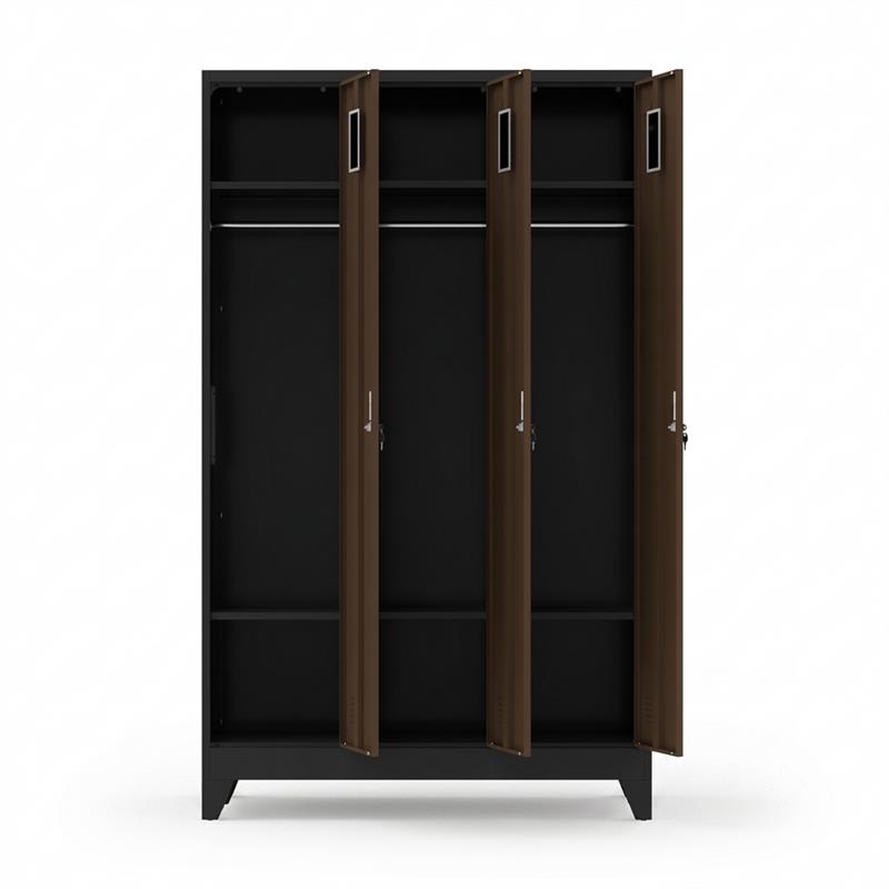 YUMI ARMADIO 3/A 90X45X190 CM NOCE/NERO