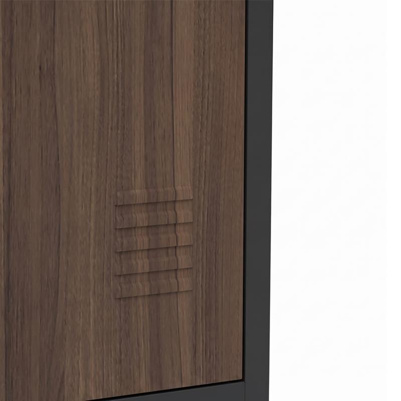 YUMI ARMADIO 3/A 90X45X190 CM NOCE/NERO