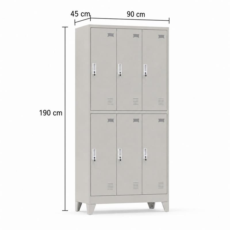 YUMI ARMADIO 6/A 90X45X190 CM GRIGIO