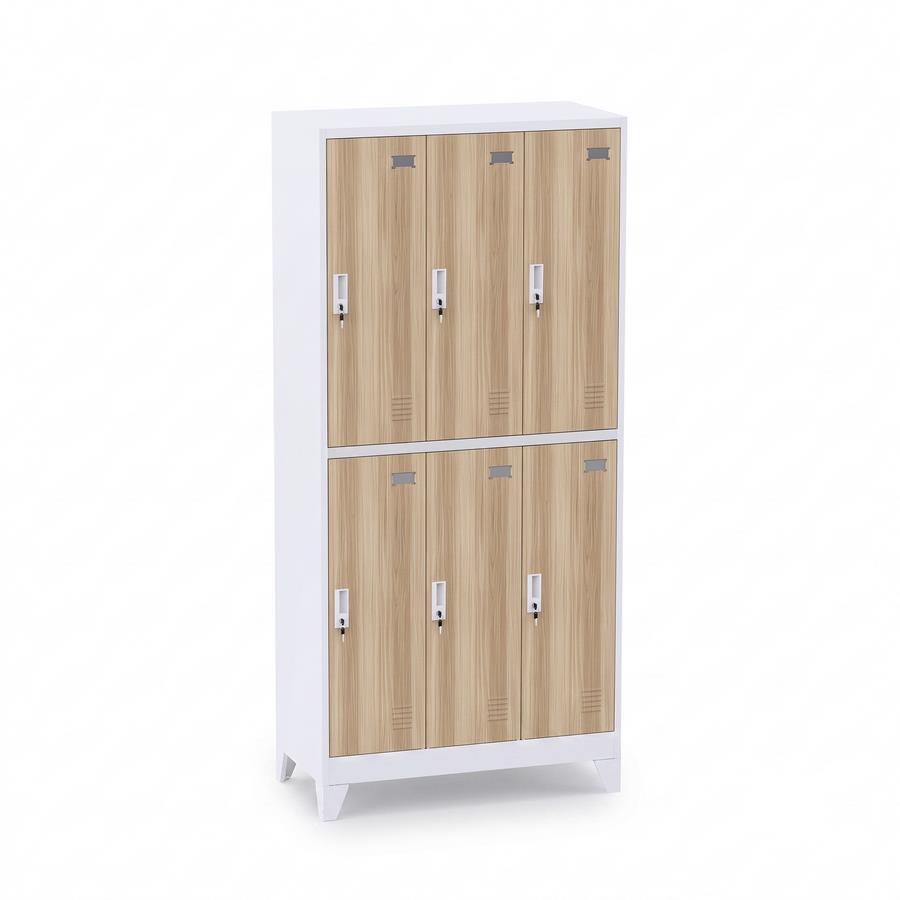 YUMI ARMADIO 6/A 90X45X190 CM ROVERE/BIANCO