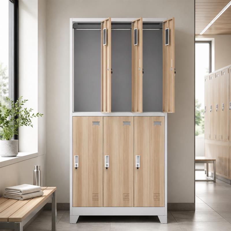 YUMI ARMADIO 6/A 90X45X190 CM ROVERE/BIANCO