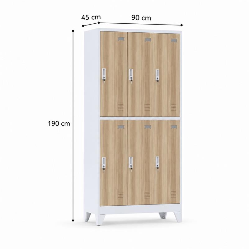 YUMI ARMADIO 6/A 90X45X190 CM ROVERE/BIANCO