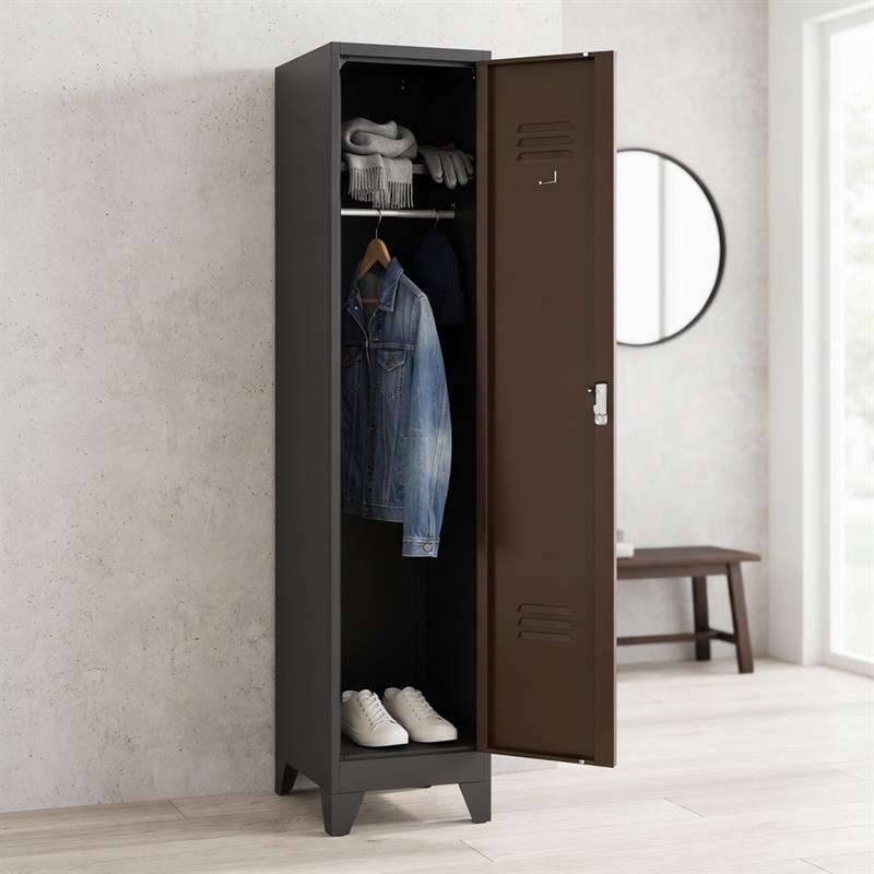 YUMI ARMADIO SPORCOPULITO 38X45X190 CM NOCE/NERO