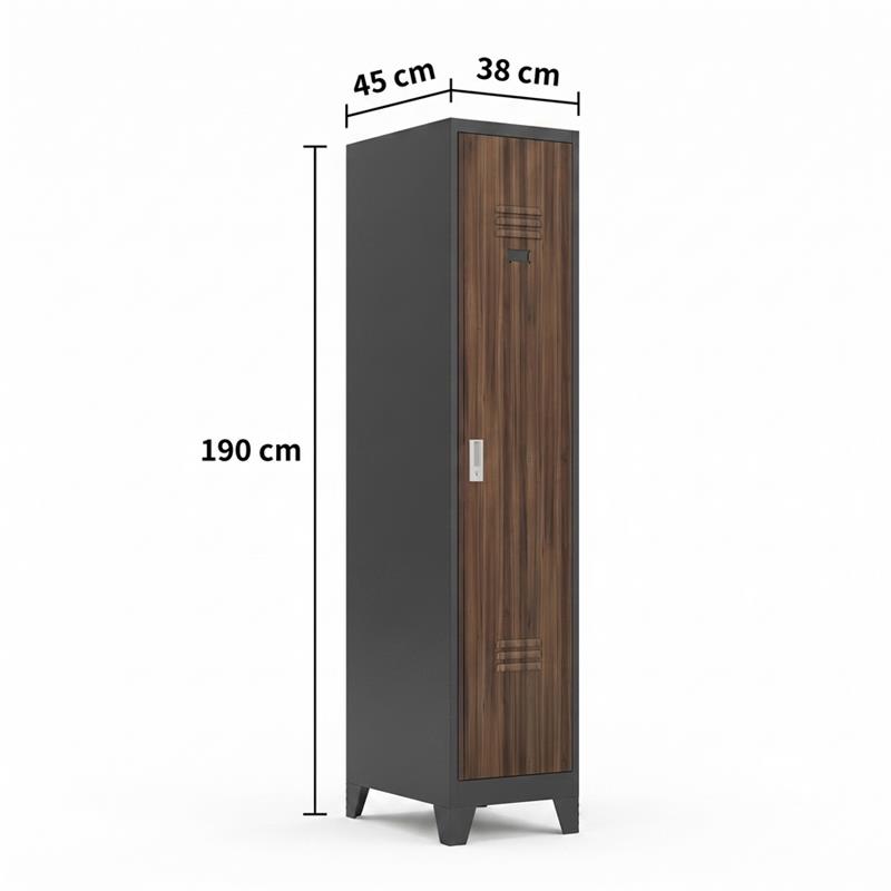 YUMI ARMADIO SPORCOPULITO 38X45X190 CM NOCE/NERO