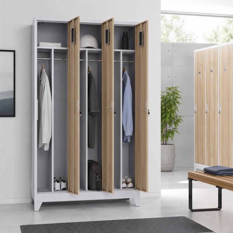 YUMI ARMADIO SPORCO PULITO 3/A 114X45X190 ROVERE/BIANCO