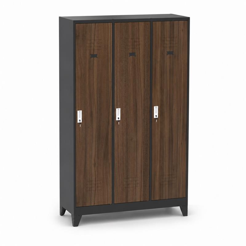 YUMI ARMADIO SPORCO PULITO 3/A 114X45X190 NOCE/NERO