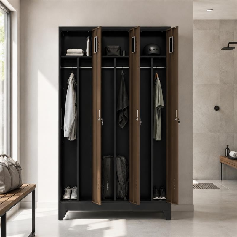 YUMI ARMADIO SPORCO PULITO 3/A 114X45X190 NOCE/NERO