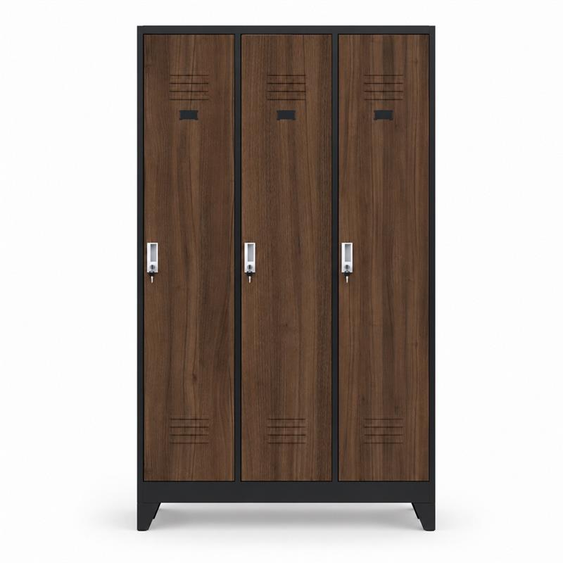 YUMI ARMADIO SPORCO PULITO 3/A 114X45X190 NOCE/NERO