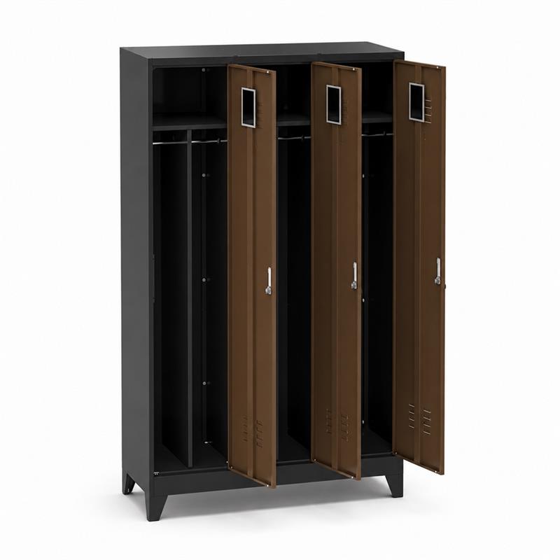 YUMI ARMADIO SPORCO PULITO 3/A 114X45X190 NOCE/NERO
