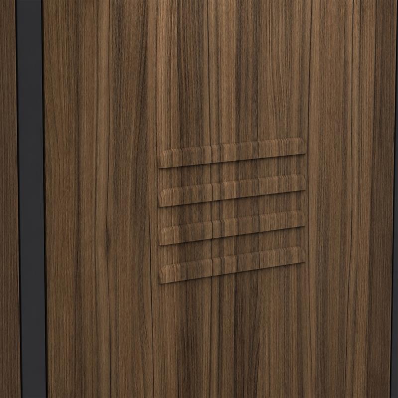 YUMI ARMADIO SPORCO PULITO 3/A 114X45X190 NOCE/NERO