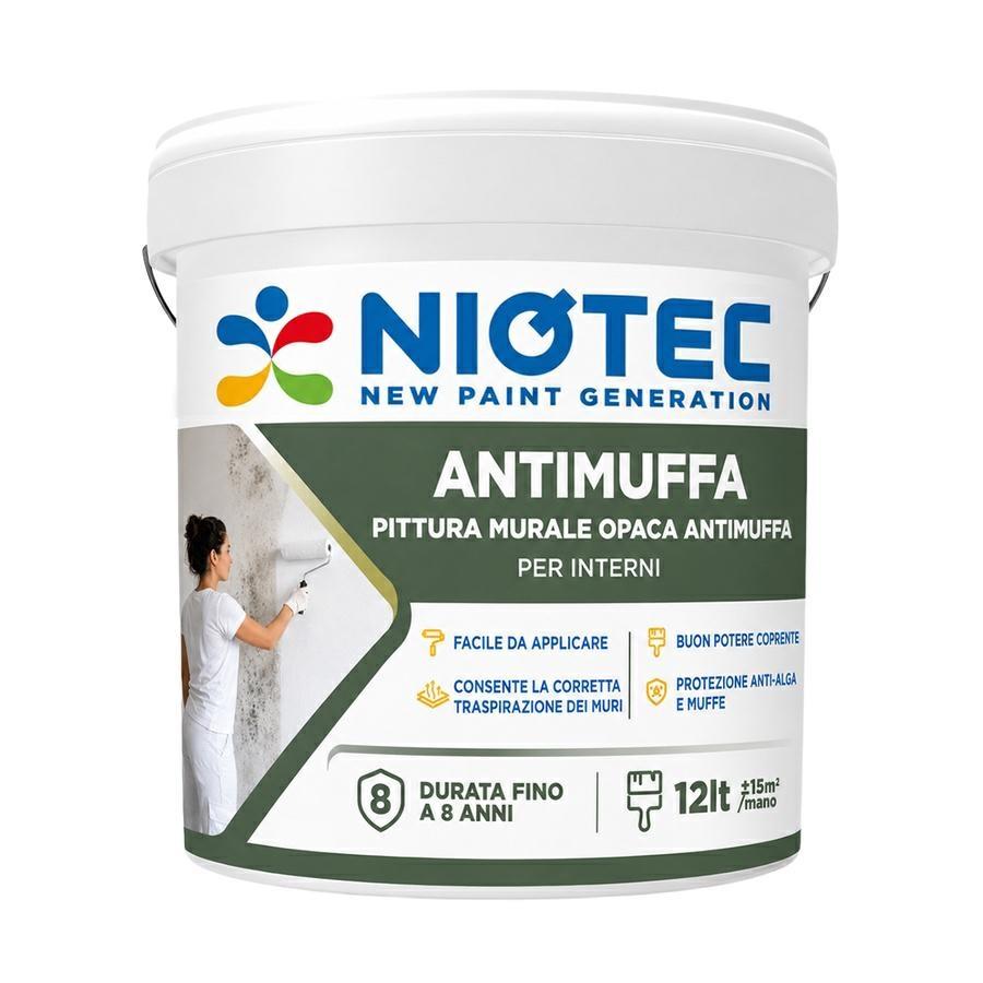 Idropittura murale opaca antimuffa per interni 12 lt