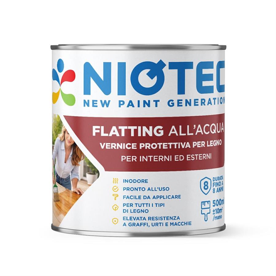 Flatting all'acqua per legno trasparente satinato 500 ml