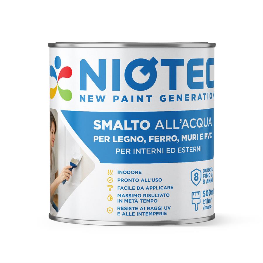 Smalto all'acqua lucido per legno ferro muri RAL 3020 500 ml