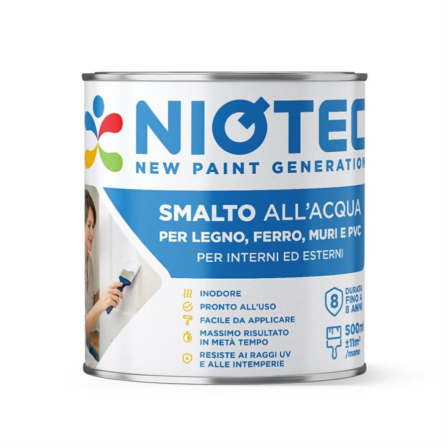 Smalto all'acqua lucido per legno ferro muri RAL 6021 500 ml