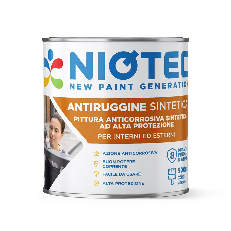 Antiruggine sintetica protettiva per ferro grigia 500 ml