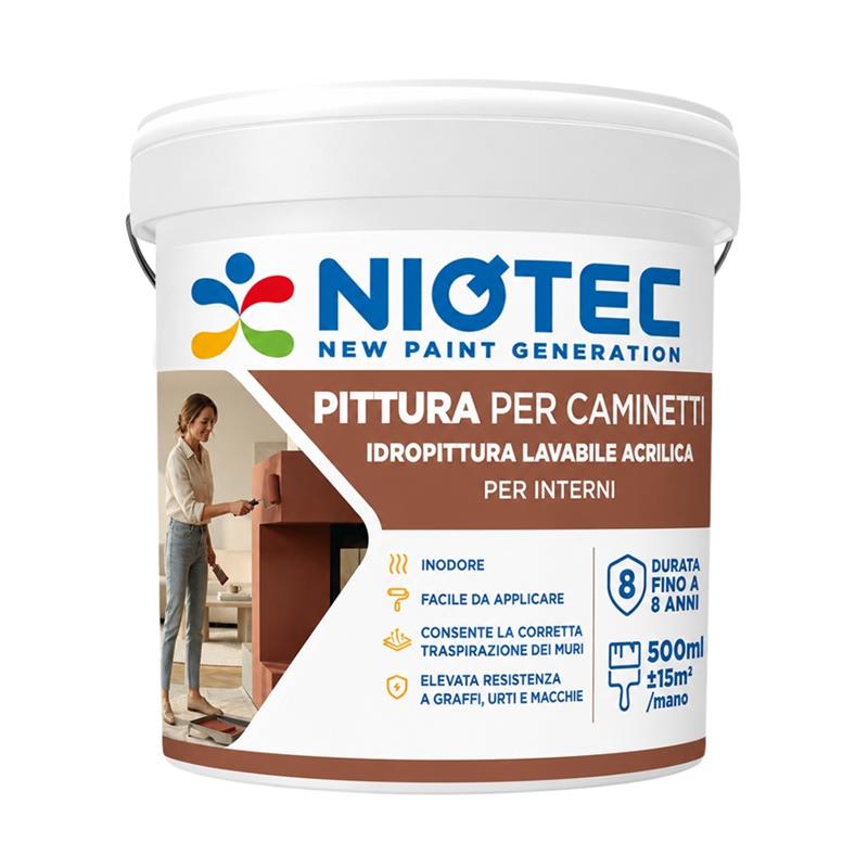 NIOTEC PITTURA CAMINETTI ROSSO MAT.0.500LT