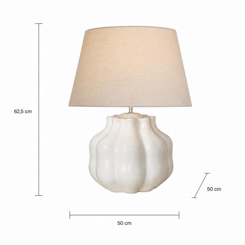 POMO LAMPADA IN CERAMICA BIANCA 50X50X62,5CM