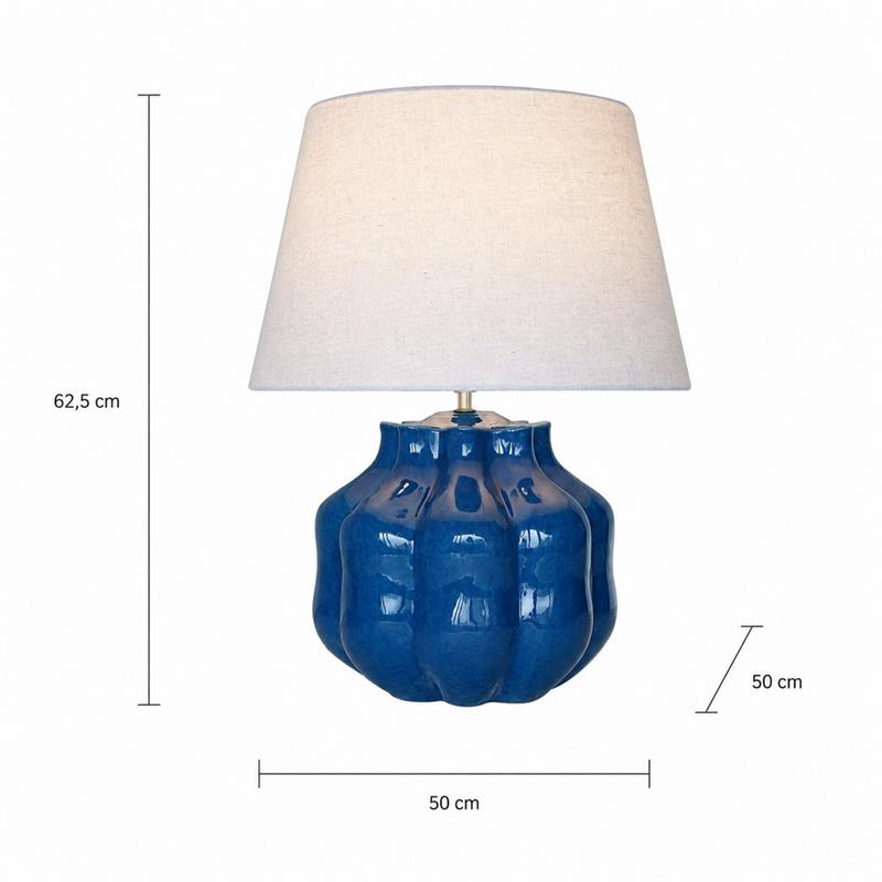 POMO LAMPADA IN CERAMICA BLU 50X50X62,5CM