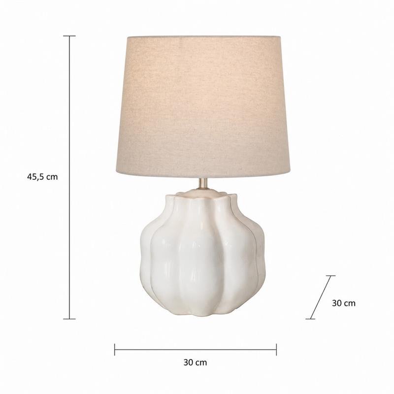 POMO LAMPADA IN CERAMICA BIANCA 30X30X45,5CM