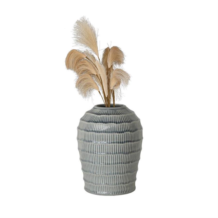 Vaso decorativo in ceramica grigia 21x21x26,5 cm - Texta