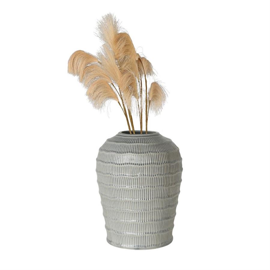 Vaso decorativo in ceramica grigia 32x32x39,5 cm - Texta