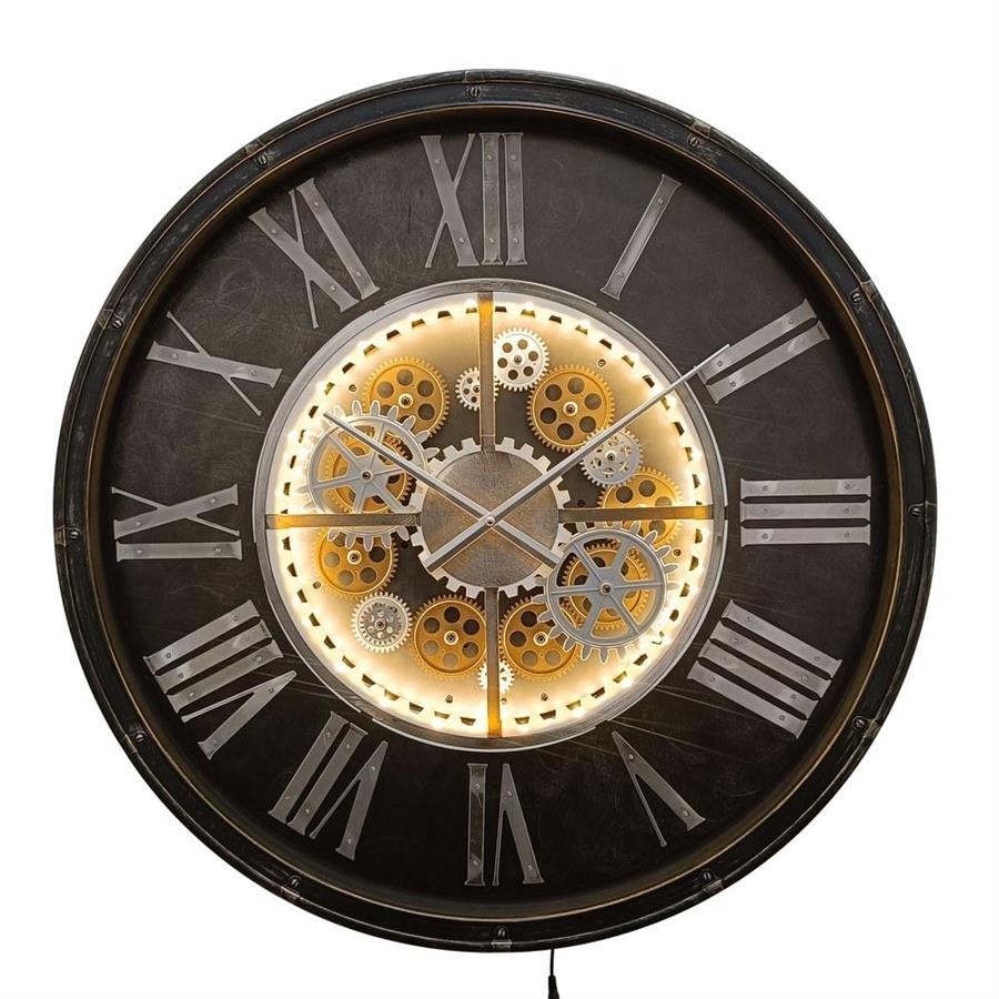 Orologio da parete industriale con ingranaggi 76,2 cm - Steam