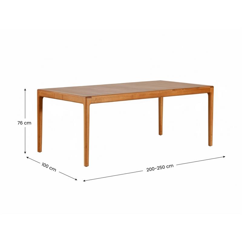 JAVA TAVOLO EXTEN ROBINIA 200-250X100X76 CM