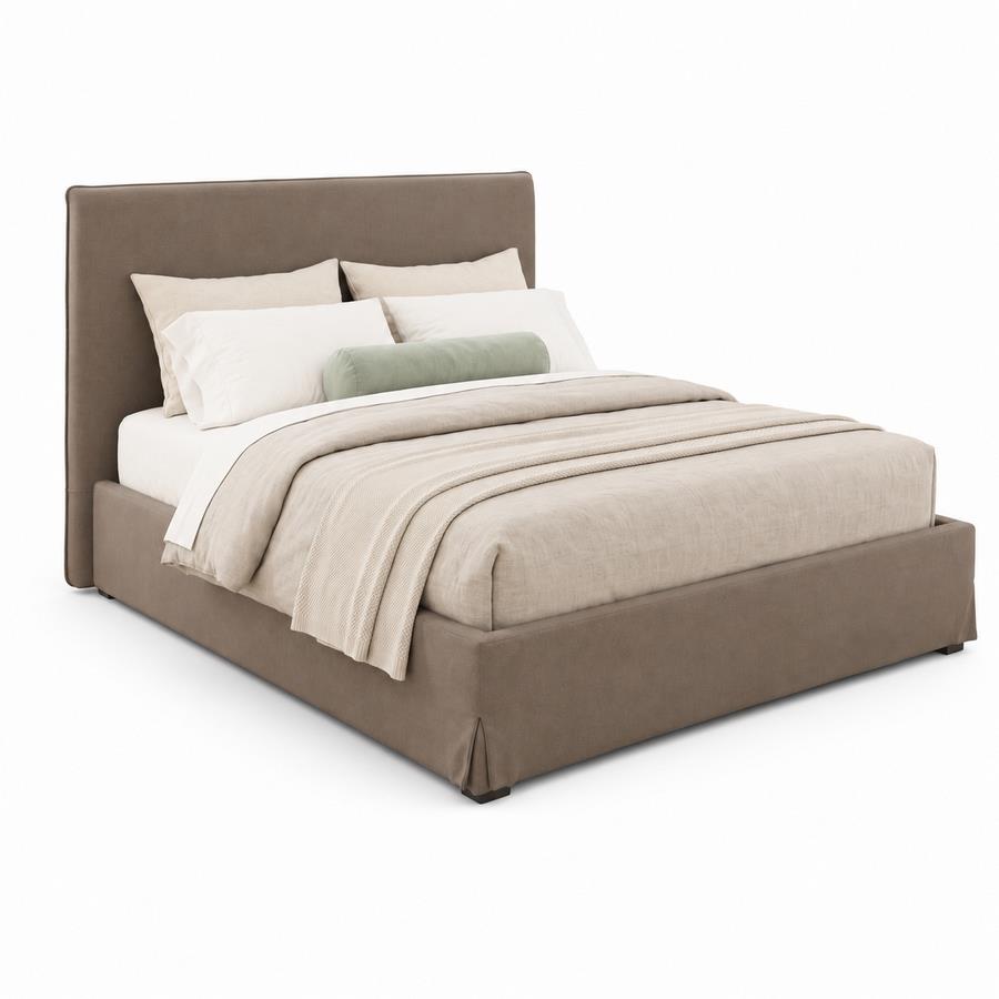 Letto matrimoniale imbottito contenitore marrone 185x217x117,5cm - Dream