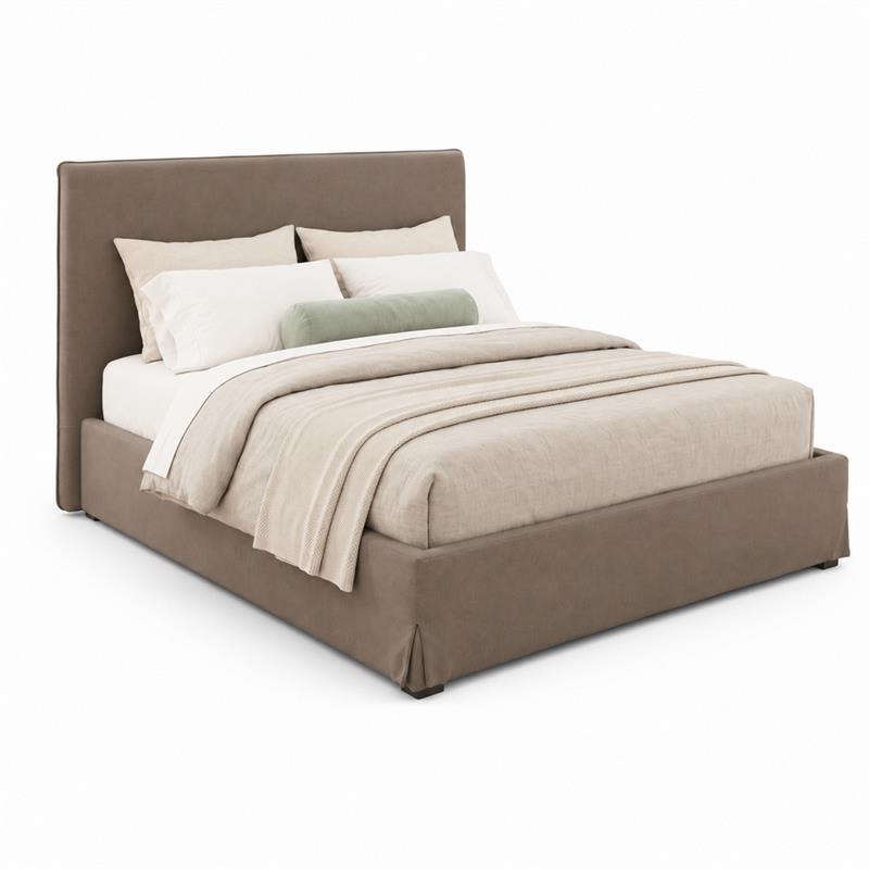 Letto matrimoniale imbottito contenitore marrone 185x217x117,5cm - Dream