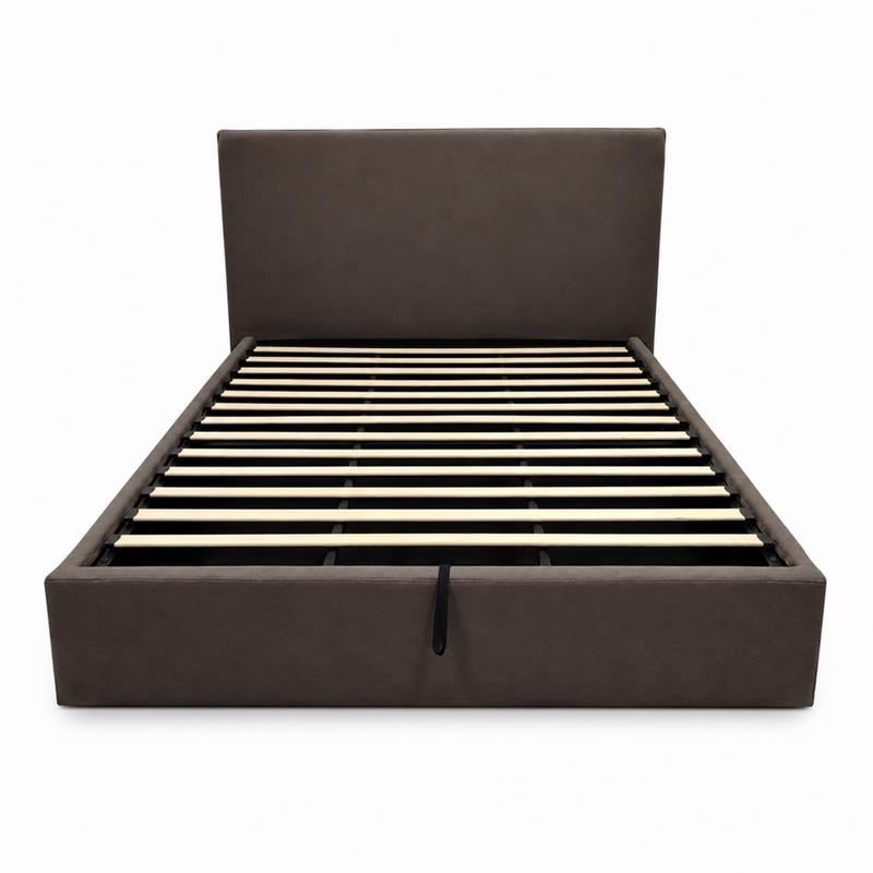 Letto matrimoniale imbottito contenitore marrone 185x217x117,5cm - Dream