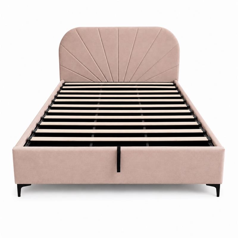 Letto matrimoniale imbottito contenitore tortora 176x213x115,5 cm - Orion