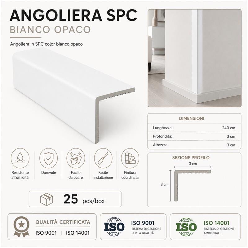 PARASPIGOLO SPC 3X3L.240 BIANCO OPACO