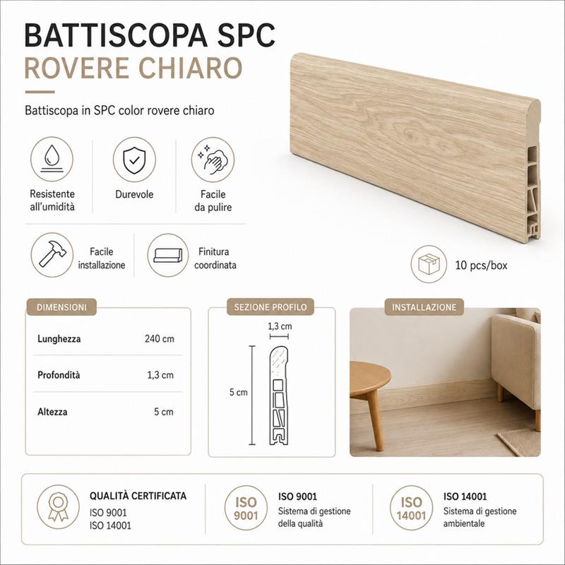 BATTISCOPA SPC 5X1,3L.240 ROVERE CHIARO