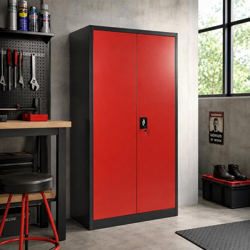 Armadio garage portautensili in metallo 2 ante 92x50x185 cm - Roy
