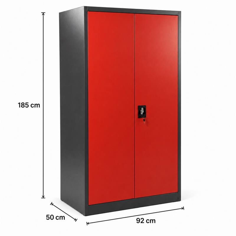 Armadio garage portautensili in metallo 2 ante 92x50x185 cm - Roy