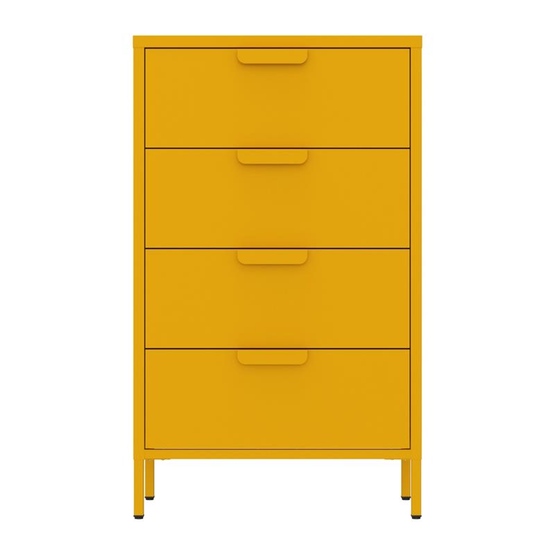 Cassettiera 4 cassetti acciaio laminato 60x38x101 senape - Pop