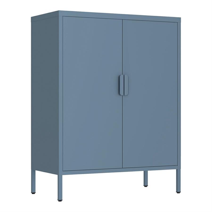 Credenza metallica 2 ante ceruleo 80x38x100 - Pop