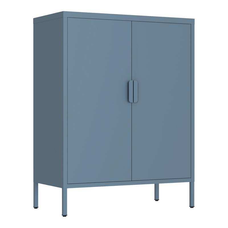 Credenza metallica 2 ante ceruleo 80x38x100 - Pop
