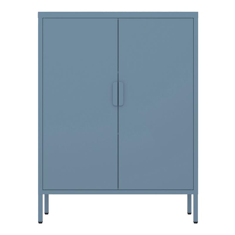 Credenza metallica 2 ante ceruleo 80x38x100 - Pop