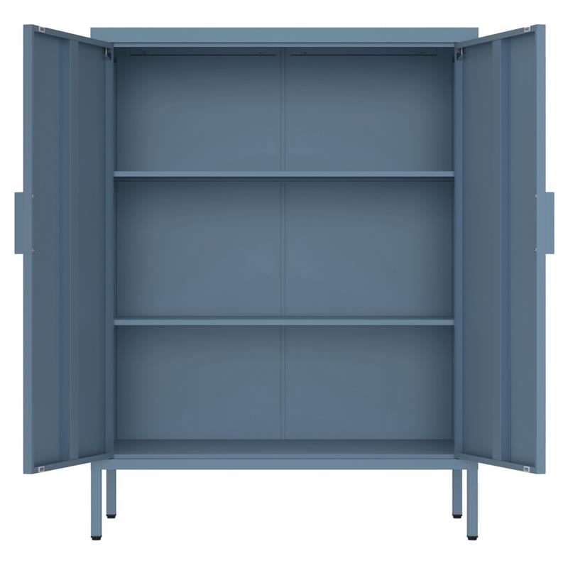 Credenza metallica 2 ante ceruleo 80x38x100 - Pop