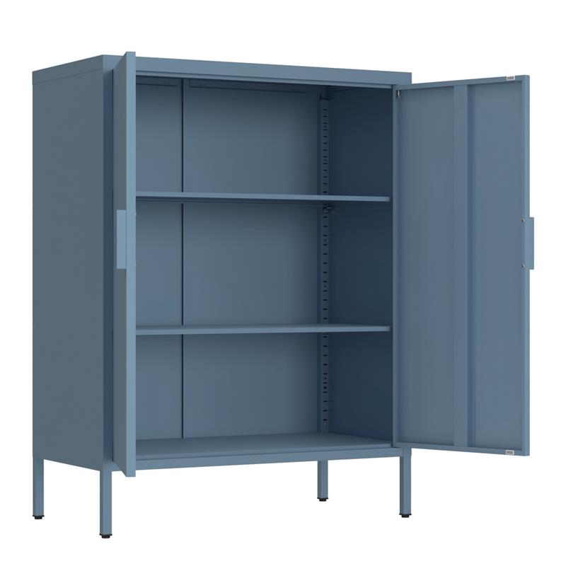 Credenza metallica 2 ante ceruleo 80x38x100 - Pop
