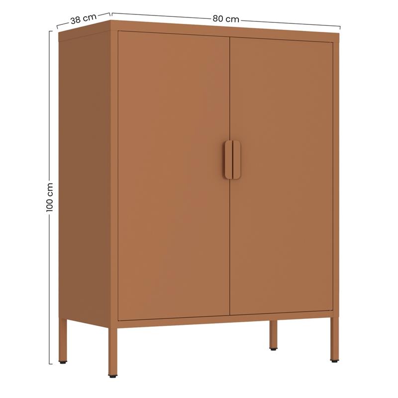 Credenza metallica 2 ante mattone 80x38x100 - Pop